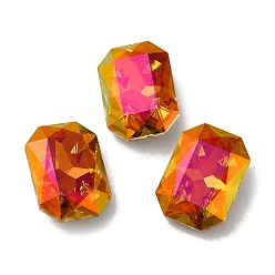 Astral Rosa Cabujones de diamantes de imitación de cristal, punta trasera y trasera plateada, facetados, Rectángulo, rosa astral, 18x13x6 mm
