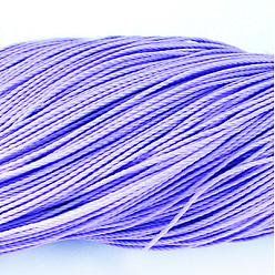 Средний Фиолетовый Круглый вощеный полиэфирный шнур, тайваньский вощеный шнур, витой шнур, средне фиолетовый, 1 мм, около 415.57 ярдов (380 м) / пачка