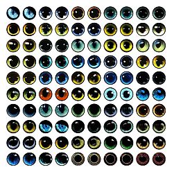 Mixed Color Craft Glass Doll Eyes, Stuffed Toy Eyes, Half Round, Mixed Color, 14mm, about 100pcs/bag