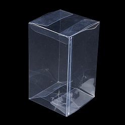 Claro Embalaje de regalo de caja de pvc de plástico transparente rectángulo, caja plegable impermeable, para juguetes y moldes, Claro, caja: 8x8x14 cm