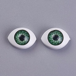 Vert Artisanat globes oculaires de poupée en plastique, accessoires d'horreur d'halloween, verte, 10.5x14x6mm