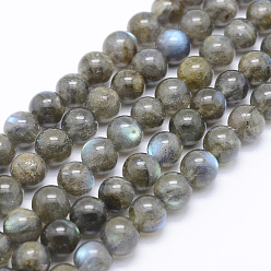 Labradorite Natural Labradorite Beads Strands, Round, 8mm, Hole: 1mm, about 54pcs/strand, 15.7 inch(40cm)