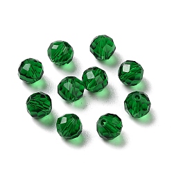 Vert Verre imitation perles de cristal autrichien, facette, ronde, verte, 6mm, Trou: 1mm