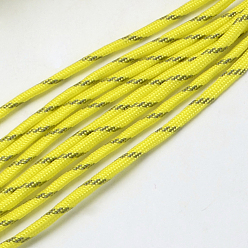 Jaune 7 âmes intérieures cordes en polyester et spandex, pour la fabrication de bracelets en corde, jaune, 4mm, environ 109.36 yards (100m)/paquet, 420~500g / bundle