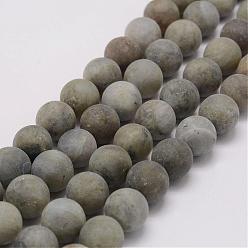 Labradorite Natural Labradorite Beads Strands, Frosted, Round, 14mm, Hole: 1mm, about 29pcs/strand, 15.3 inch(39cm)