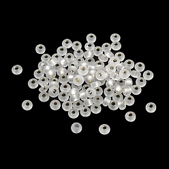 Gainsboro Frosted Silver Lined Glass Seed Beads, Round Hole, Round, Gainsboro, 3x2mm, Hole: 1mm, 787pcs/bag