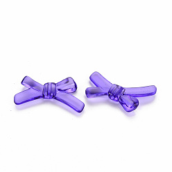 Medium Purple Transparent Acrylic Beads, Bowknot, Medium Purple, 20x34x5.5mm, Hole: 1.8mm, about 435pcs/500g