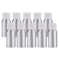 Blanc Bouteilles rechargeables vides en aluminium de 30 ml, avec couvercles rabattables en plastique, pour les huiles essentielles produits chimiques de laboratoire d'aromathérapie, blanc, 8.2x3.2 cm, capacité: 30 ml (1.01 fl. oz)