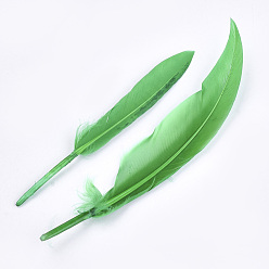 Зеленый лайм Аксессуары костюма гуся перо, окрашенные, зеленый лайм, 105~157x16~22 мм , около 500 шт / мешок