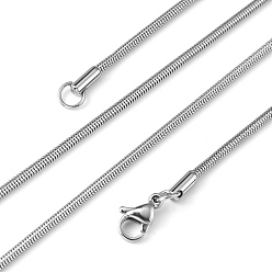 Stainless Steel Color Herringbone Chain Necklace for Men, 304 Stainless Steel Snake Chain Necklaces, with Lobster Claw Clasps, Stainless Steel Color, 19.6 inch(50cm), 2mm