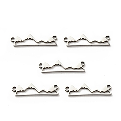 Stainless Steel Color 304 Stainless Steel Links Connectors, Mountain, Stainless Steel Color, 5.5x20x1mm, Hole: 1mm