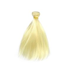 Mousseline au Citron Cheveux longs et raides en mohair imité poupée perruque cheveux, pour les filles de bricolage accessoires de fabrication de bjd, mousseline de citron, 150~1000mm