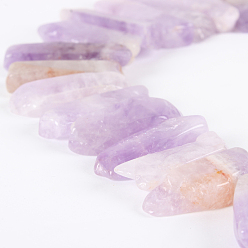 Amethyst Natural Amethyst Gemstone Bead Strands, Rough Nuggets, 17~53x6~18x4~10mm, Hole: 2mm, about 35~41pcs/strand, 15.75 inch