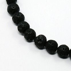Lava Rock Synthetic Lava Rock Round Bead Strands, 8mm, Hole: 1mm, about 49pcs/strand, 15.5 inch
