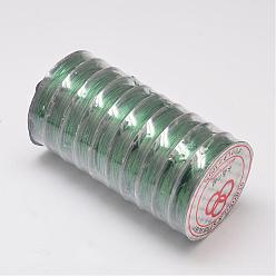 Verdemar Cuerda de cristal elástica plana, hilo de cuentas elástico, para hacer la pulsera elástica, verde mar, 0.8 mm, aproximadamente 10.93 yardas (10 m) / rollo