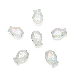 Claro AB Perlas de vidrio transparentes, pescado, claro ab, 10x14 mm, agujero: 1.2 mm