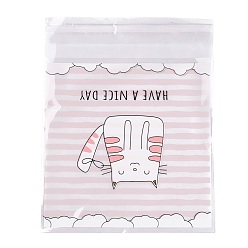 Cat Shape Rectangle OPP Self-Adhesive Cookie Bags, for Baking Packing Bags, Cat Pattern, 13x9.9x0.01cm, about 95~100pcs/bag