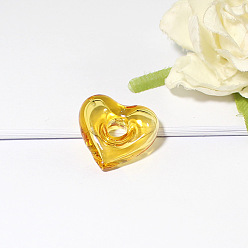 Vara de Oro Colgante de botella de perfume de murano hecho a mano, cuadrado y corazón, vara de oro, 22x25 mm