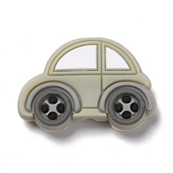 Gris Foncé Perles focales en silicone, voiture, gris foncé, 21.5x32x8mm, Trou: 2.5mm