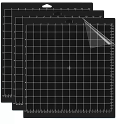 Black Square PVC Cutting Mat, Cutting Board, for Craft Art, Black, 35.6x33cm