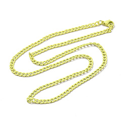 Желтый Окрашены аэрозольной краской 201 ожерелья-цепочки из нержавеющей стали, с застежкой омар коготь, желтые, 17-3/4 дюйм (45.3 см)