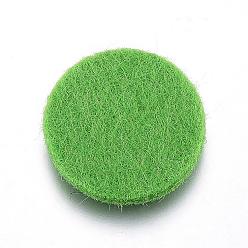 Lime Green Fibre Perfume Pads, Essential Oils Diffuser Locket Pads, Flat Round, Lime Green, 22x3mm