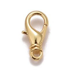 Real 18K Gold Plated Brass Lobster Claw Clasps, Parrot Trigger Clasps, Cadmium Free & Nickel Free & Lead Free, Long-Lasting Plated, Real 18K Gold Plated, 16x8x4mm, Hole: 2mm