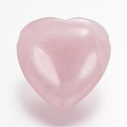Quartz Rose Naturel a augmenté perles de quartz, cœur, 13x25x25mm, Trou: 2mm