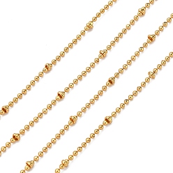 Real 18K Gold Plated Brass Ball Chains, Soldered, Lead Free & Nickel Free & Cadmium Free, Real 18K Gold Plated, 1.5mm and 2.5mm