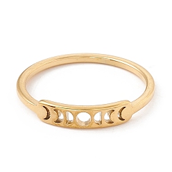 Oro 304 anillo de dedo de fase lunar de acero inoxidable para mujer, dorado, tamaño de EE. UU. 7 3/4 (17.9 mm)