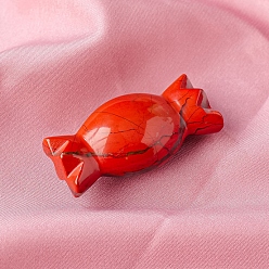 Красный Камень Украшения дисплея дома естественной красной яшмы, фигурка из энергетического камня Рейки, форма конфет, 50 мм