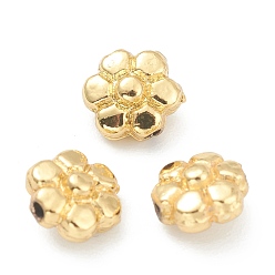 Real 18K Gold Plated Alloy Beads, Cadmium Free & Lead Free, Flower, Real 18K Gold Plated, 6.5x6.5x4mm, Hole: 1mm