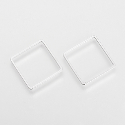Platine Anneaux connecteurs en laiton, carrée, platine, 20x20x1 mm, sur 1000 PCs / sac
