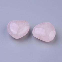 Cuarzo Rosa Piedra de amor de corazón de cuarzo rosa natural, piedra de palma de bolsillo para el equilibrio de reiki, 25x25x12~12.5 mm