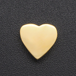 Oro 201 encantos de acero inoxidable, para hacer collares sencillos, estampar etiqueta en blanco, Corte con laser, corazón, dorado, 7.5x8x3 mm, agujero: 1.6 mm