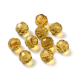 Verge D'or Verre imitation perles de cristal autrichien, facette, ronde, verge d'or, 11.5mm, Trou: 1.4mm
