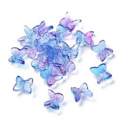 Royal Blue Transparent Glass Cabochons, 3D Butterfly Shape, Royal Blue, 7x7.5x3.5mm