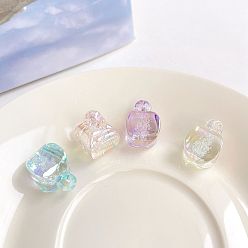Mixed Color Acrylic Pendants, Bag Charms, Mixed Color, 19.6x18.3x18.1mm, Hole: 3.5mm