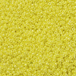 (RR422) Opaque Yellow Luster MIYUKI Round Rocailles Beads, Japanese Seed Beads, (RR422) Opaque Yellow Luster, 11/0, 2x1.3mm, Hole: 0.8mm, about 1100pcs/bottle, 10g/bottle