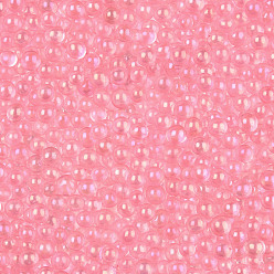 Pink DIY 3D Nail Art Decoration Mini Glass Beads, Tiny Caviar Nail Beads, AB Color Plated, Round, Pink, 3.5mm, about 450g/bag