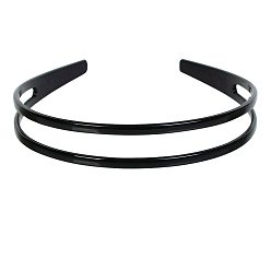 Black Hair Accessories Plain PC Plastic Hair Bands, with Teeth, Black, 155x128x25mm