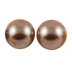 Bronze Cabochons en plastique imitation perle abs, demi-tour, tan, 8x4mm