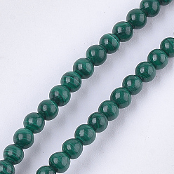 Malachite Natural Malachite Beads Strands, Grade A, Round, 6mm, Hole: 0.8mm, about 30~33pcs/strand, 7.6 inch
