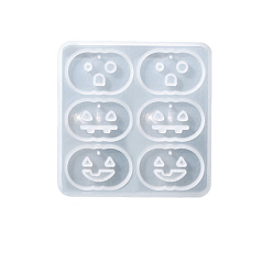 Citrouille Moules en silicone de qualité alimentaire pour pendentif sur le thème d'halloween, bricolage, moules de résine, citrouille, 76x75x2mm, diamètre intérieur: 30x18~19 mm
