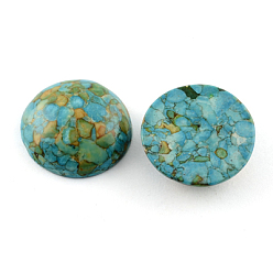 Sky Blue Dome Synthetic Turquoise Cabochons, Dyed, Half Round/Dome, Sky Blue, 8.5x4~5mm