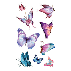 Papillon Tatouages d'art corporel stickers, autocollants en papier pour tatouages temporaires amovibles, le modèle de papillon, 12x7.5 cm