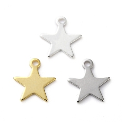 Couleur Mélangete Charmes en laiton, étoiles, couleur mixte, 8.5x7.5x0.4mm, Trou: 1mm