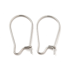 Stainless Steel Color 316 Surgical Stainless Steel Hoop Earrings Findings Kidney Ear Wires, Stainless Steel Color, 21 Gauge, 20x11mm, Pin: 0.7mm