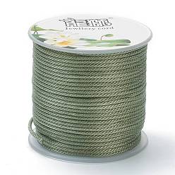 Темный Морско-зеленый Полиэстер плетеные шнуры, для изготовления ювелирных изделий из бисера, темно-зеленый, 1.5 мм, около 21.87 ярдов (20 м) / рулон