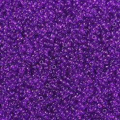 (RR1315) Teñido de rojo transparente violeta Cuentas de rocailles redondas miyuki, granos de la semilla japonés, (rr 1315) teñido de rojo violeta transparente, 11/0, 2x1.3 mm, agujero: 0.8 mm, sobre 1100 unidades / botella, 10 g / botella